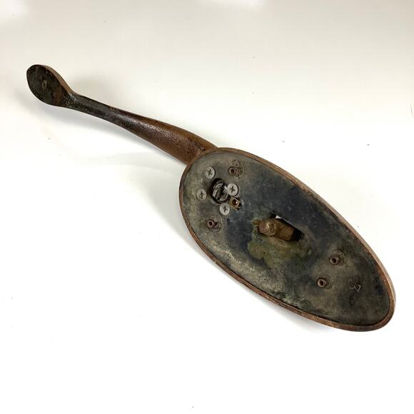 Art Deco Vtg Brass Door Handle Pull w/Thumb Latch Architectural Salvage 14” - Picture 8 of 8